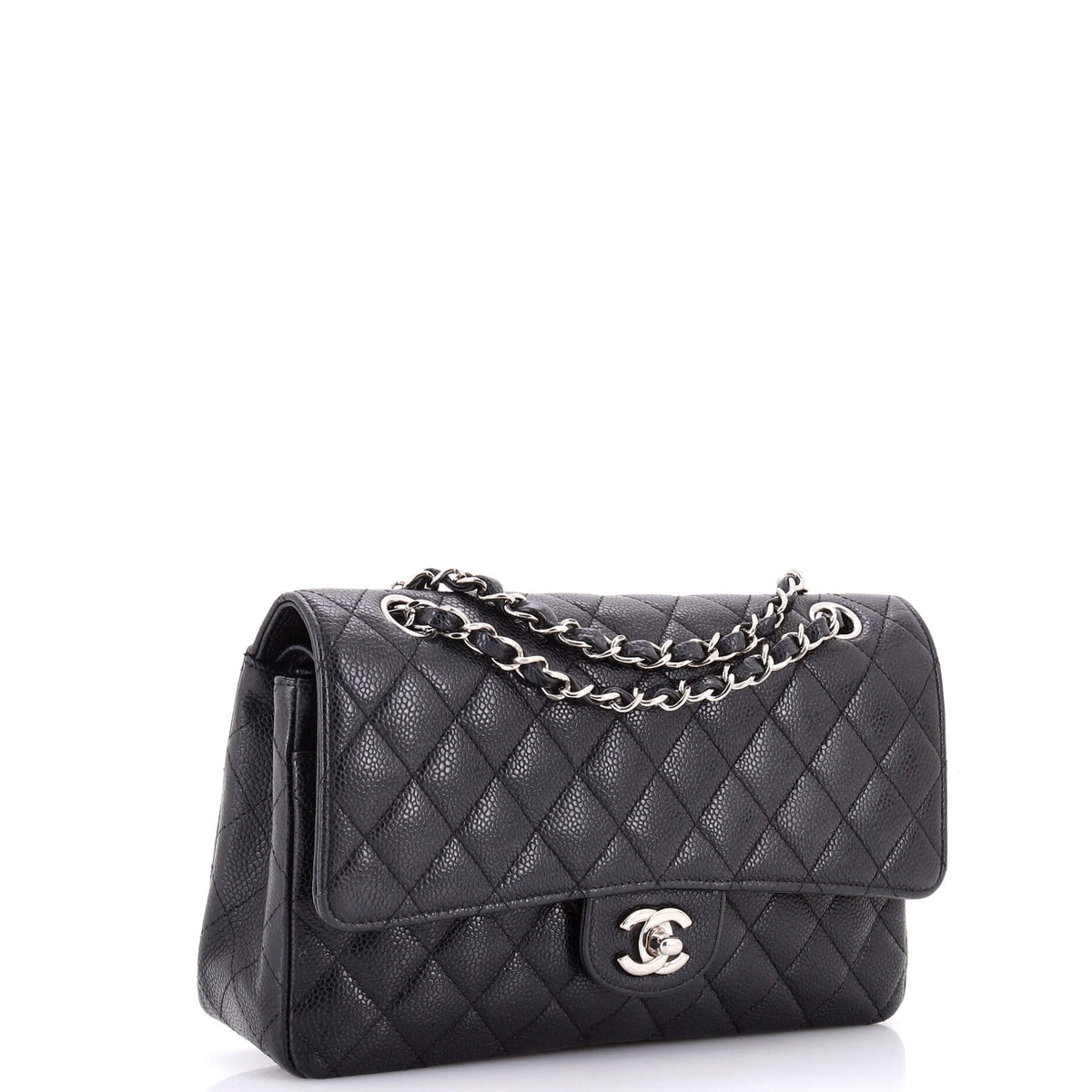 Classic Double Flap Bag Quilted Caviar Medium