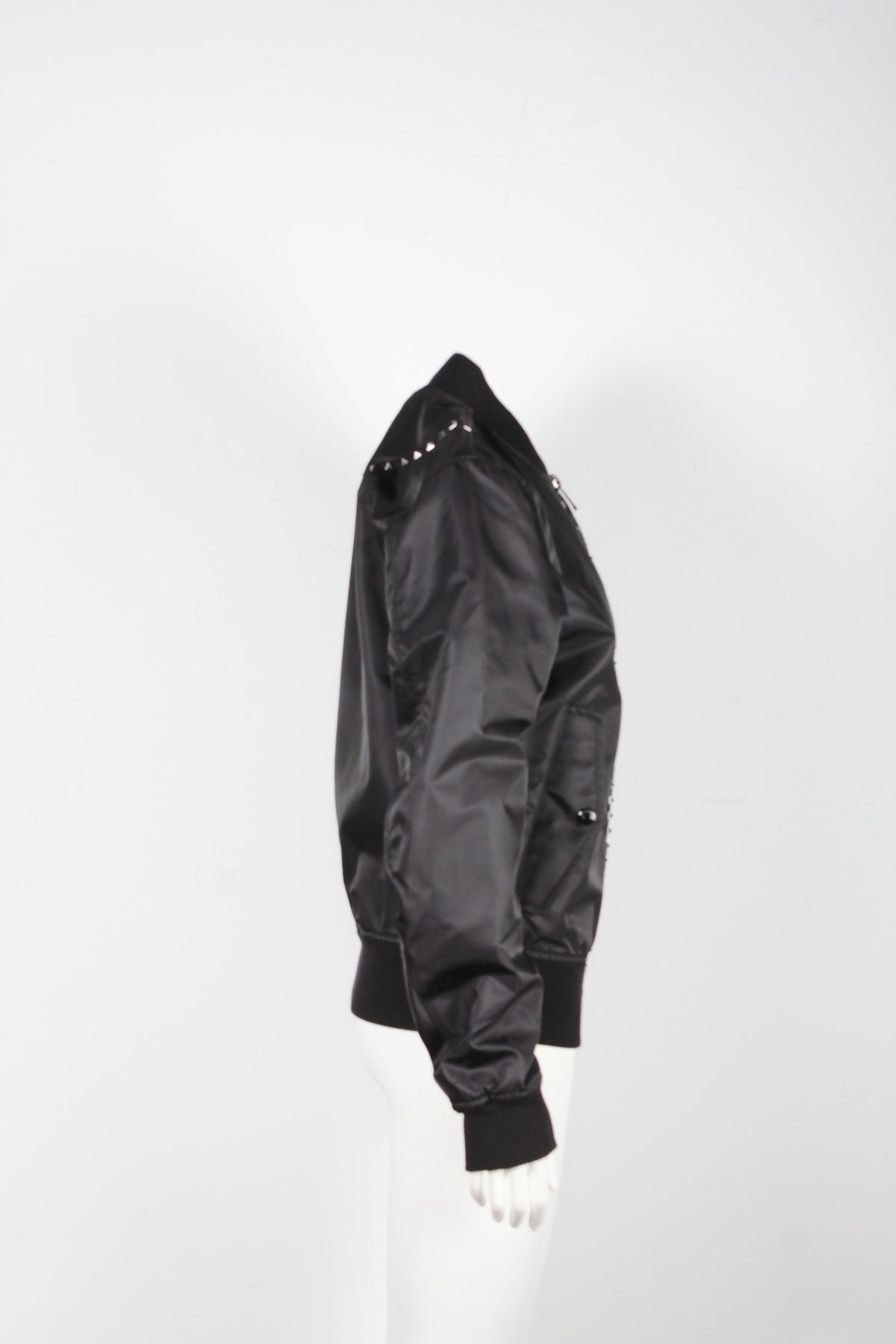 Valentino Garavani Rockstud Bomber Jacket in Black Nylon