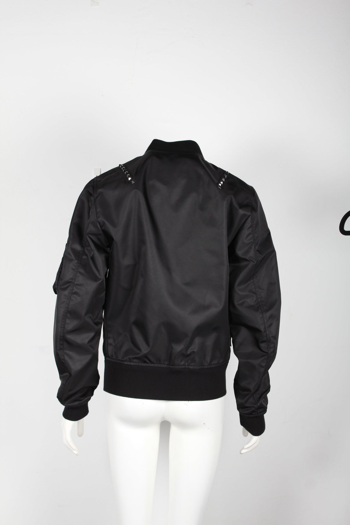 Valentino Garavani Rockstud Bomber Jacket in Black Nylon