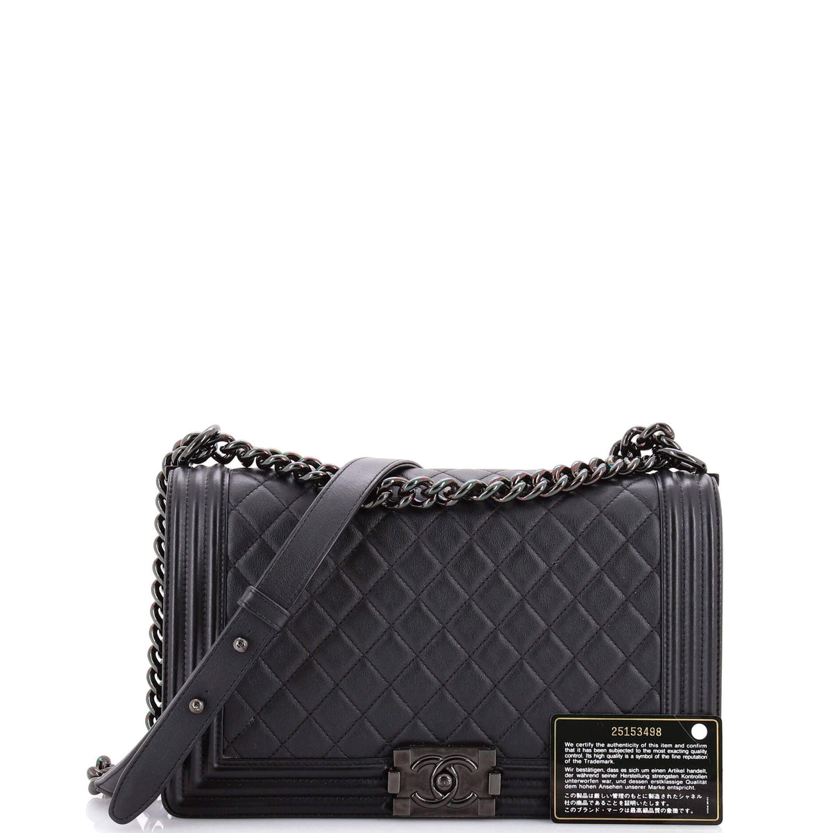 So Black Boy Flap Bag Quilted Lambskin New Medium