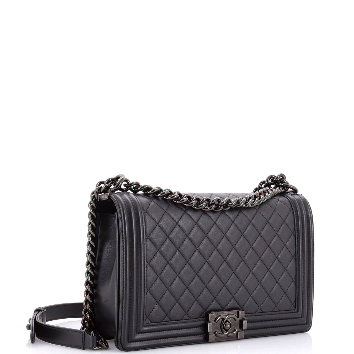 So Black Boy Flap Bag Quilted Lambskin New Medium