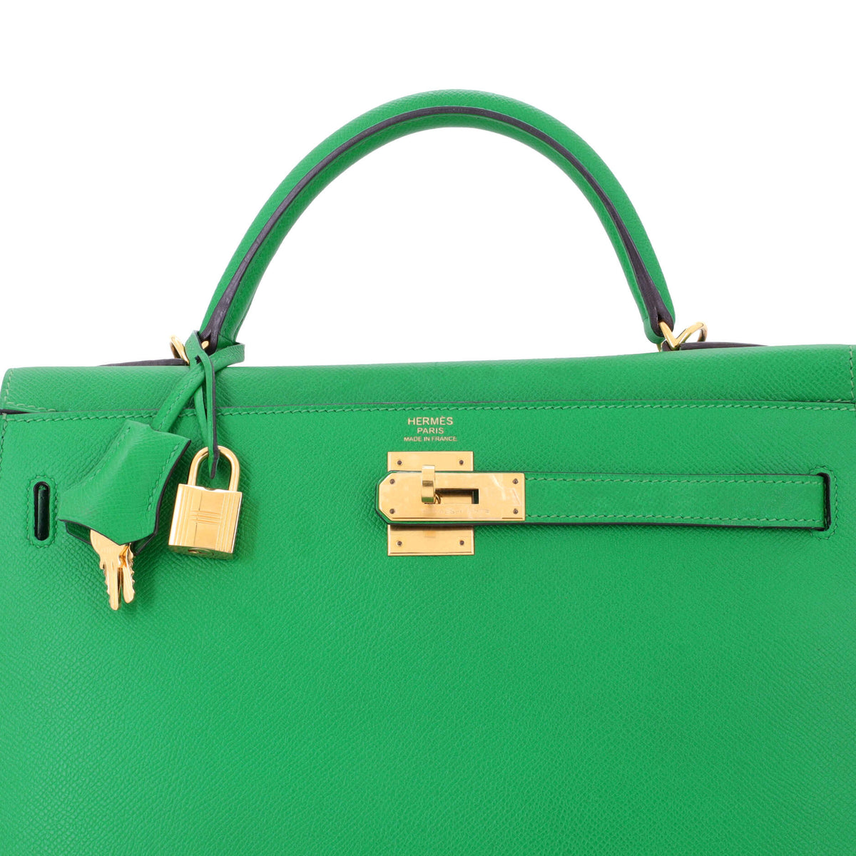 Kelly Handbag Bamboo Epsom with Gold Hardware 32
