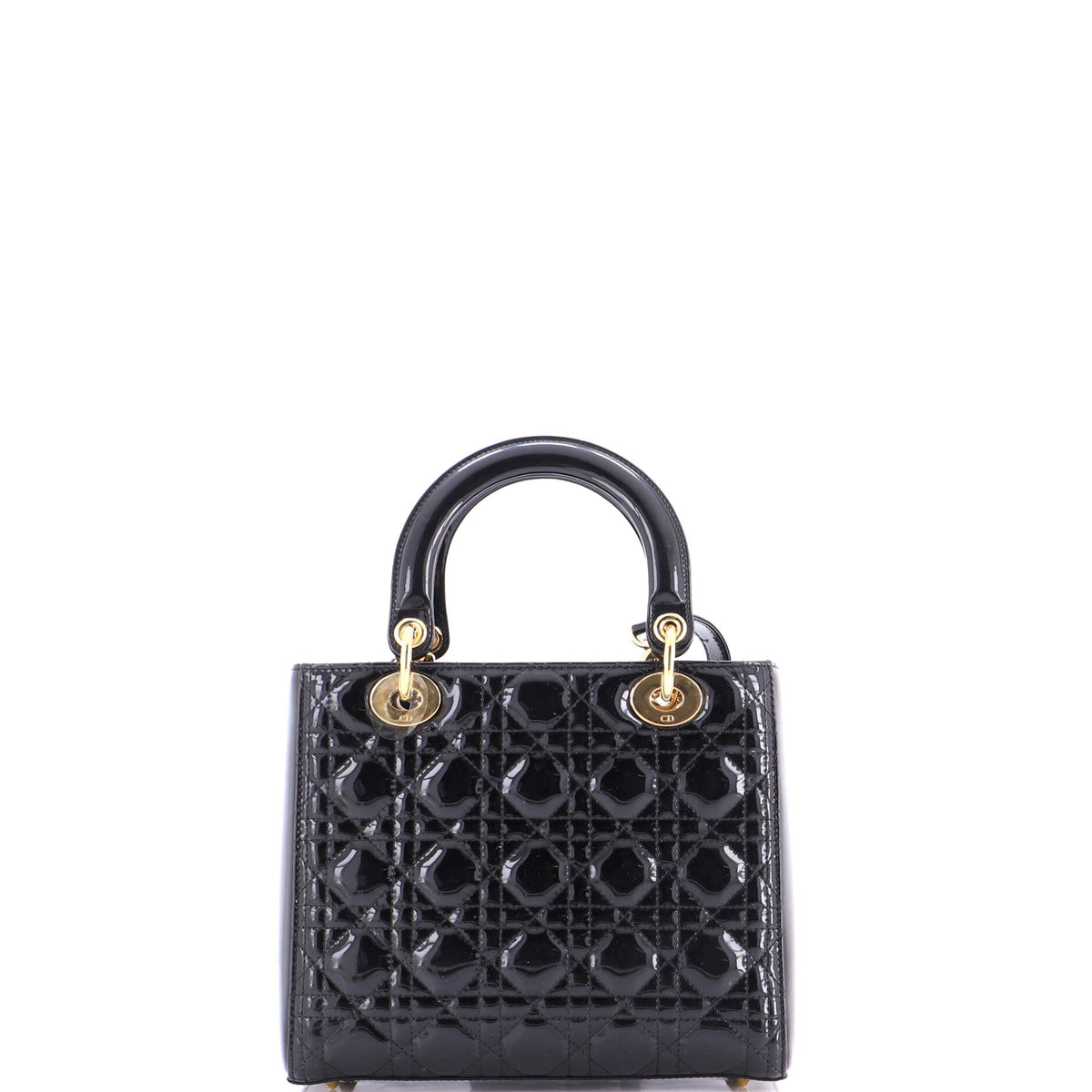 Lady Dior Bag Cannage Quilt Patent Medium