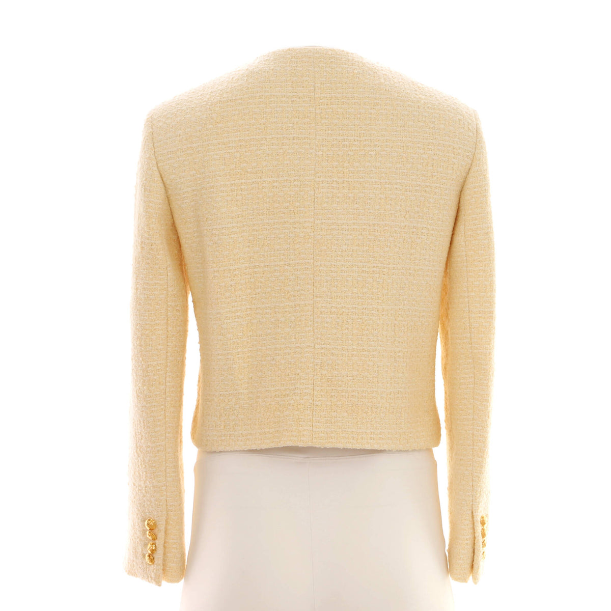 Women's Button Up Collarless Evening Jacket Tweed