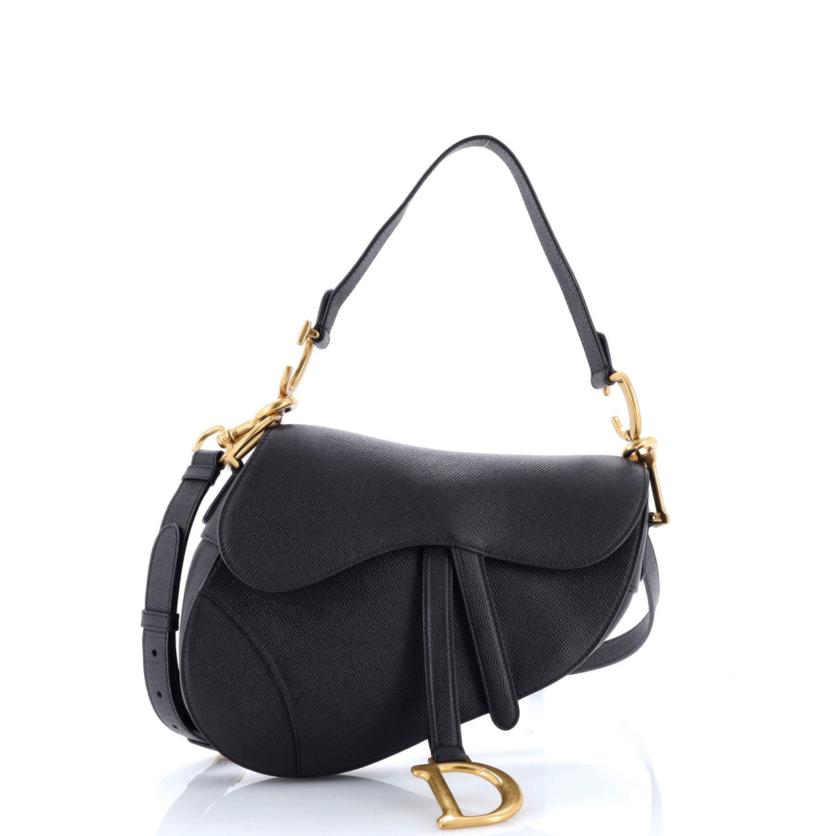 Saddle Handbag with Strap Leather Medium