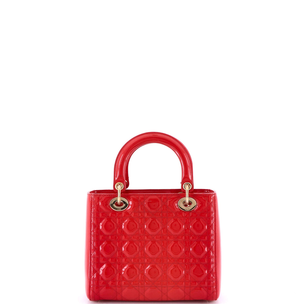 Lady Dior Bag Cannage Quilt Patent Medium