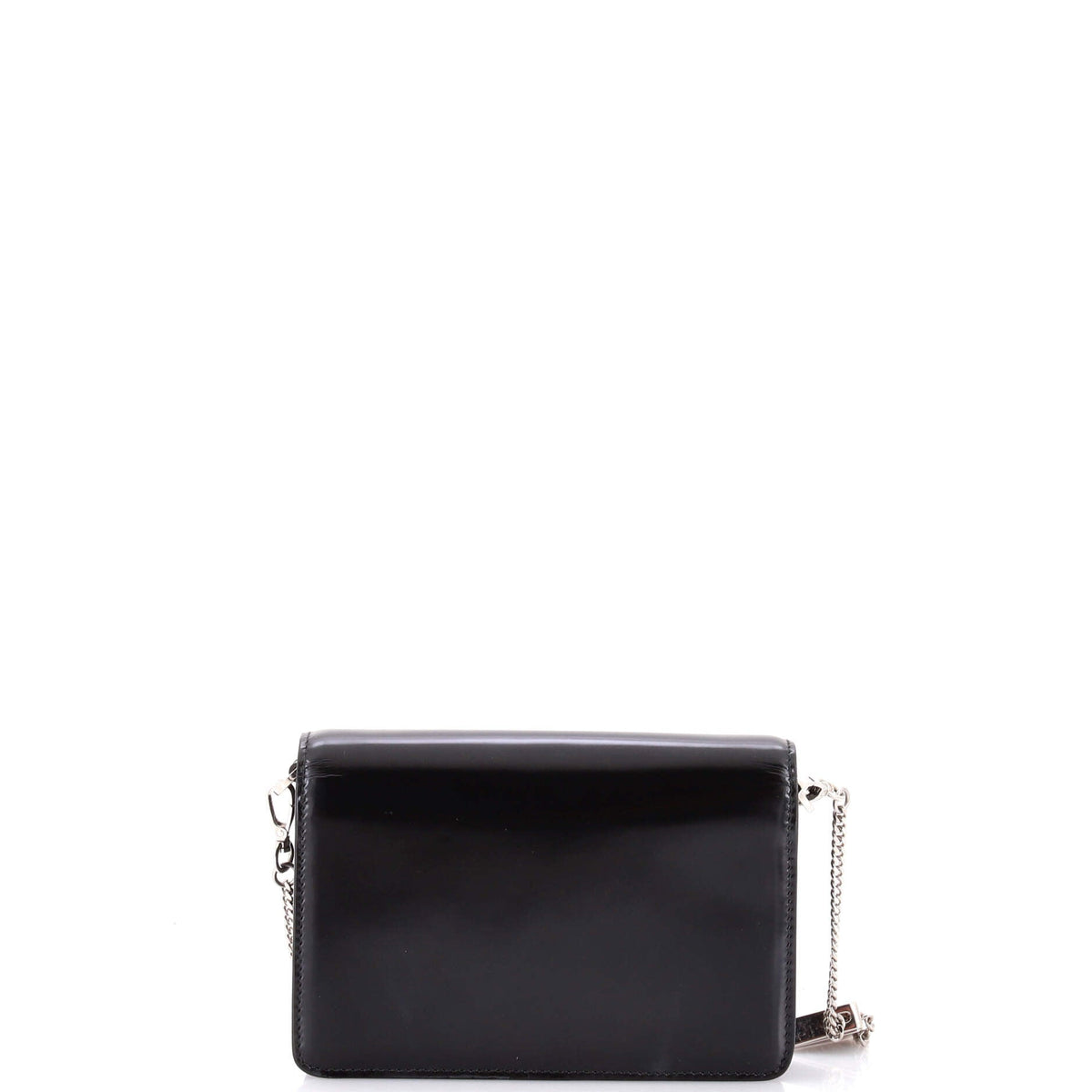 Maxi Triangle Logo Chain Flap Bag Brushed Leather Small