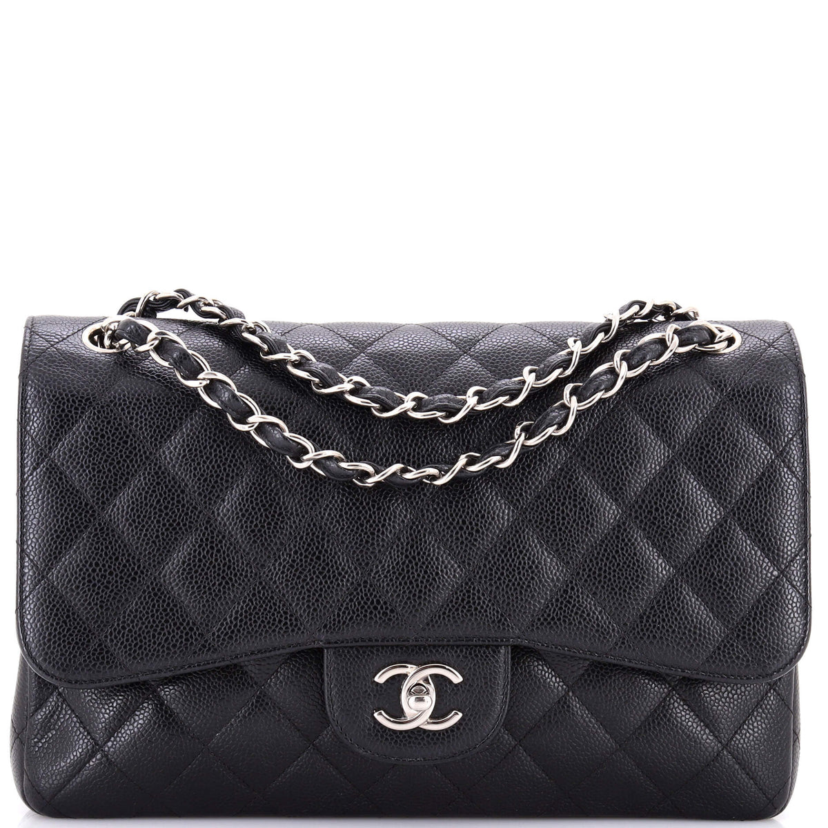Classic Double Flap Bag Quilted Caviar Jumbo