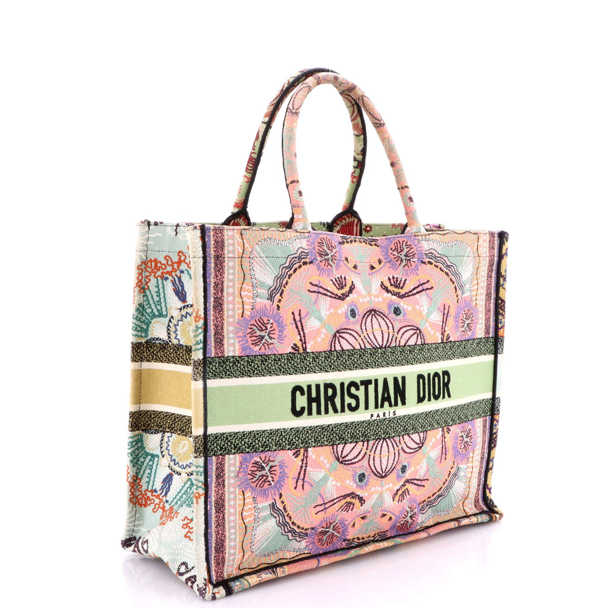 Book Tote Embroidered Canvas Large