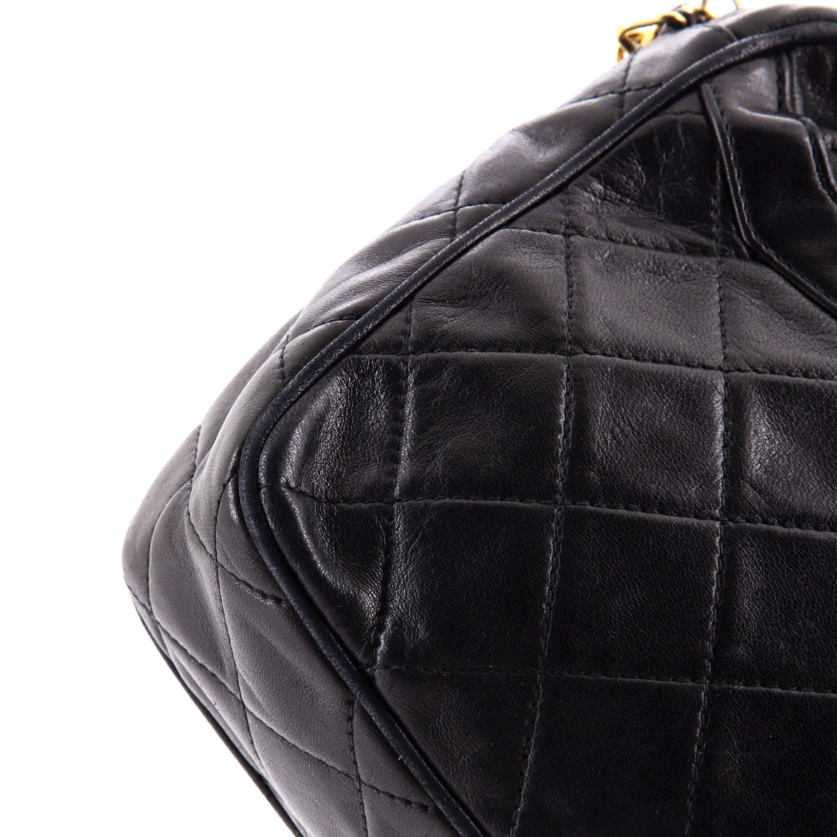 Vintage Camera Tassel Bag Quilted Leather Medium