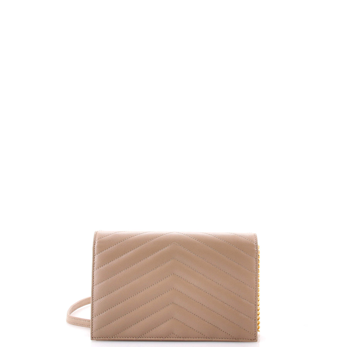 Classic Monogram Wallet on Chain Matelasse Chevron Leather Small