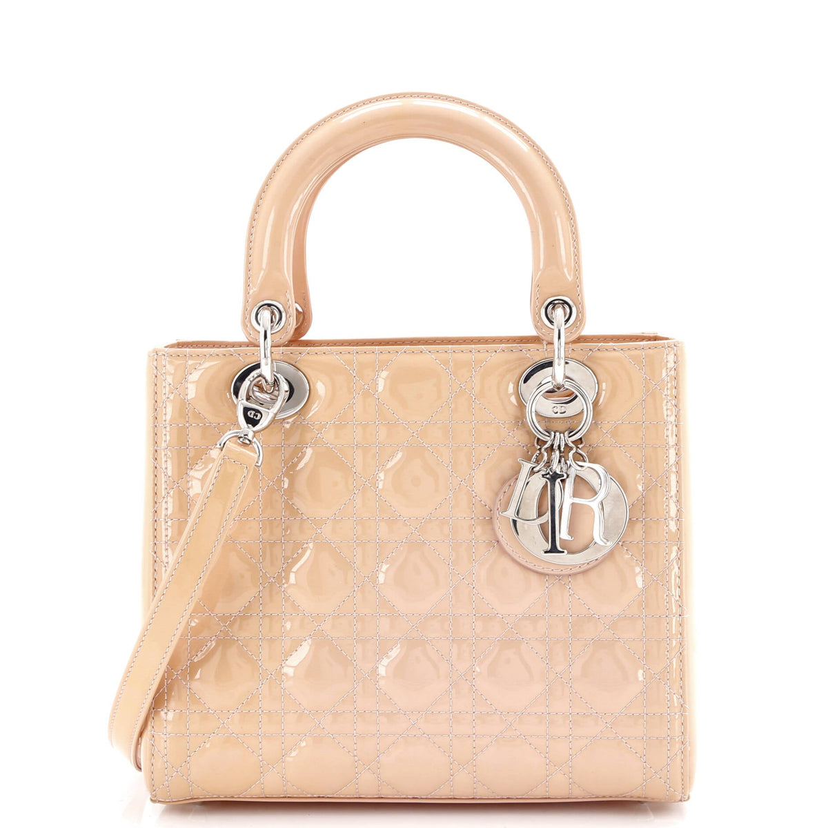 Lady Dior Bag Cannage Quilt Patent Medium
