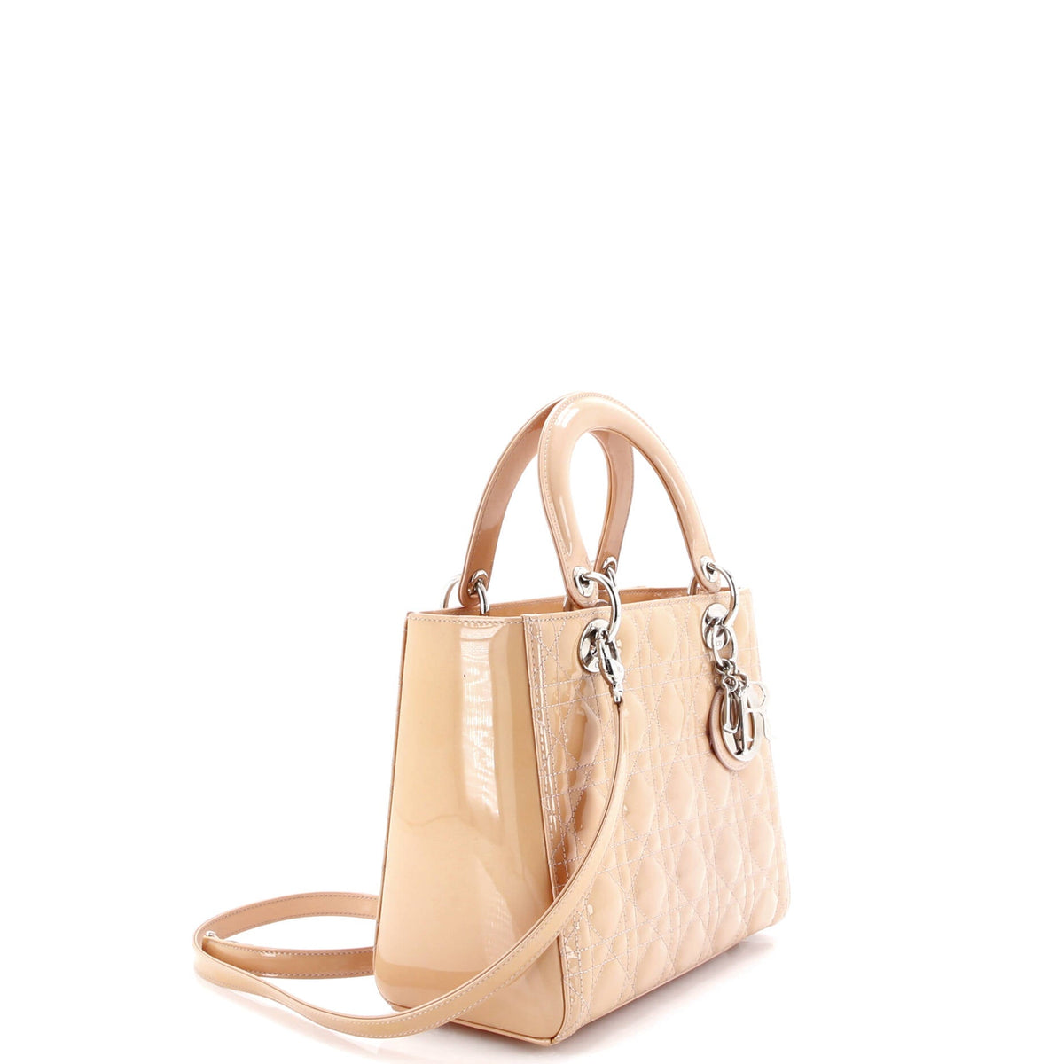 Lady Dior Bag Cannage Quilt Patent Medium