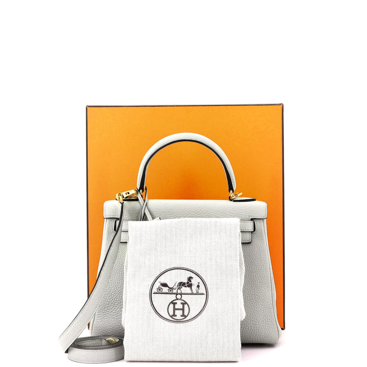Kelly Handbag Grey Togo with Gold Hardware 25