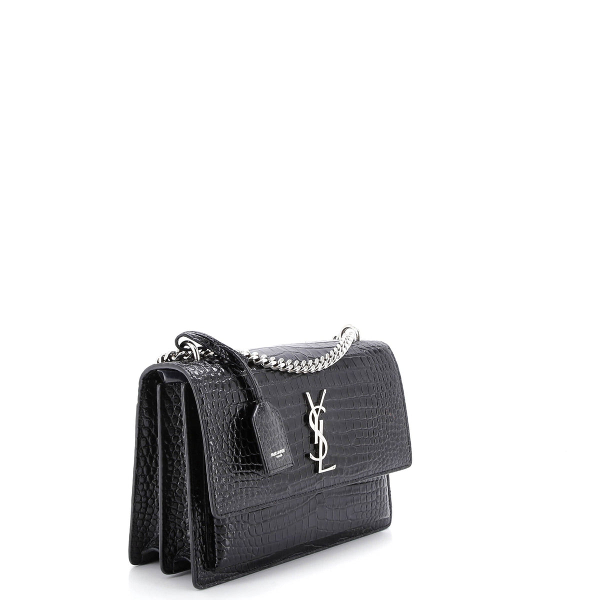 Sunset Crossbody Bag Crocodile Embossed Leather Medium