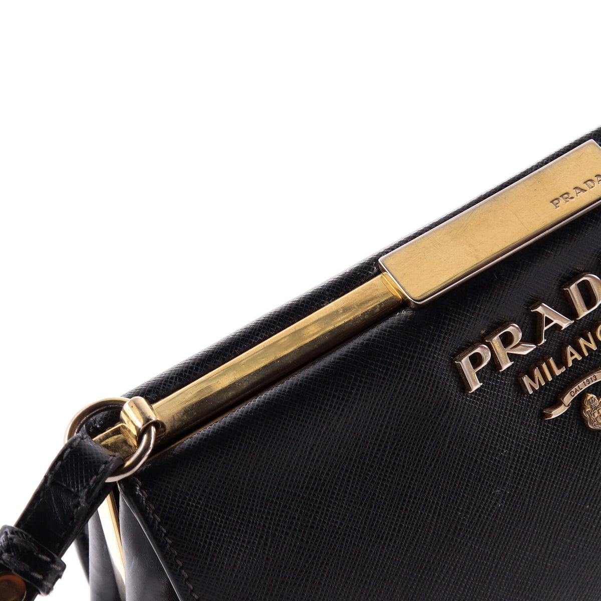 Light Frame Shoulder Bag Saffiano Leather Small