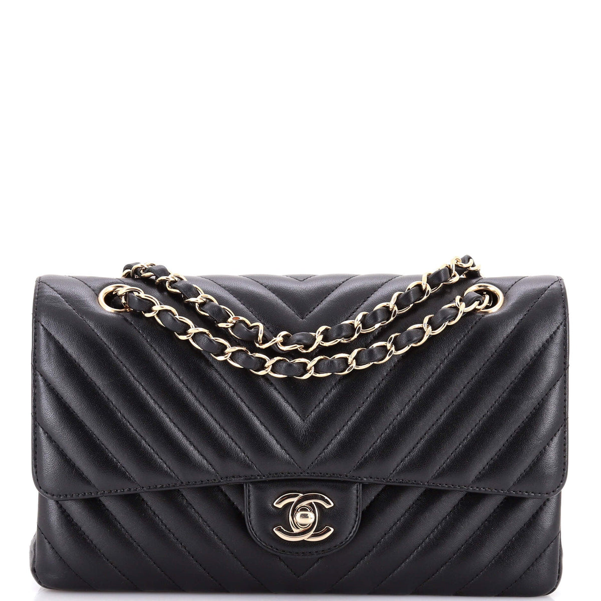 Classic Double Flap Bag Chevron Lambskin Medium