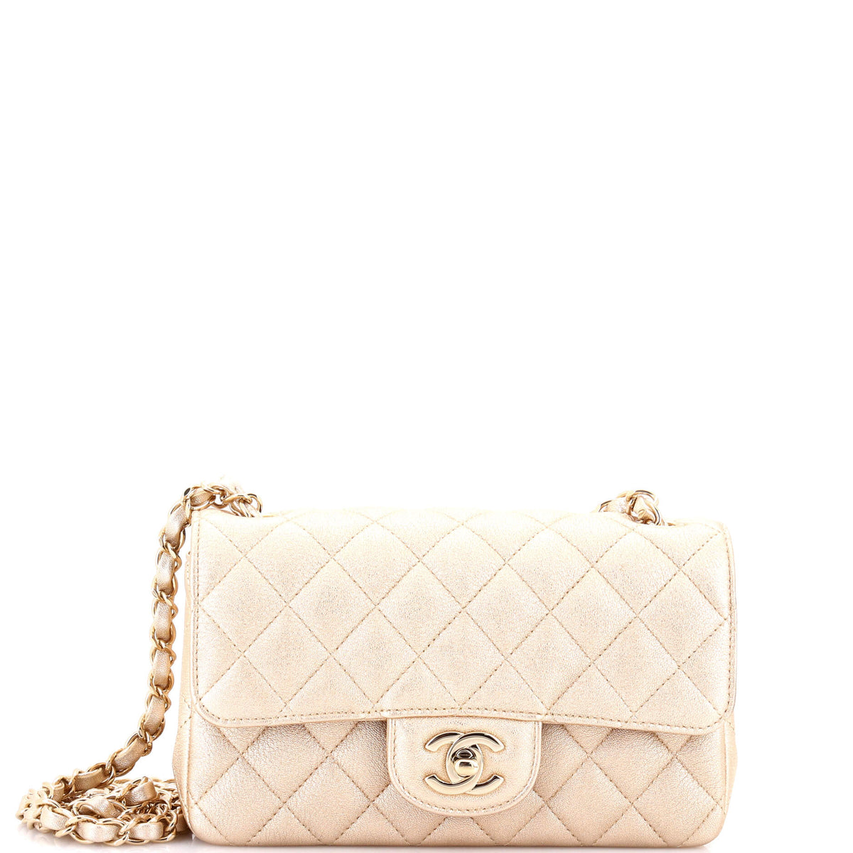 Classic Single Flap Bag Quilted Metallic Lambskin Mini