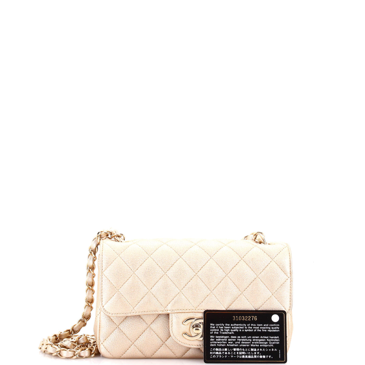 Classic Single Flap Bag Quilted Metallic Lambskin Mini