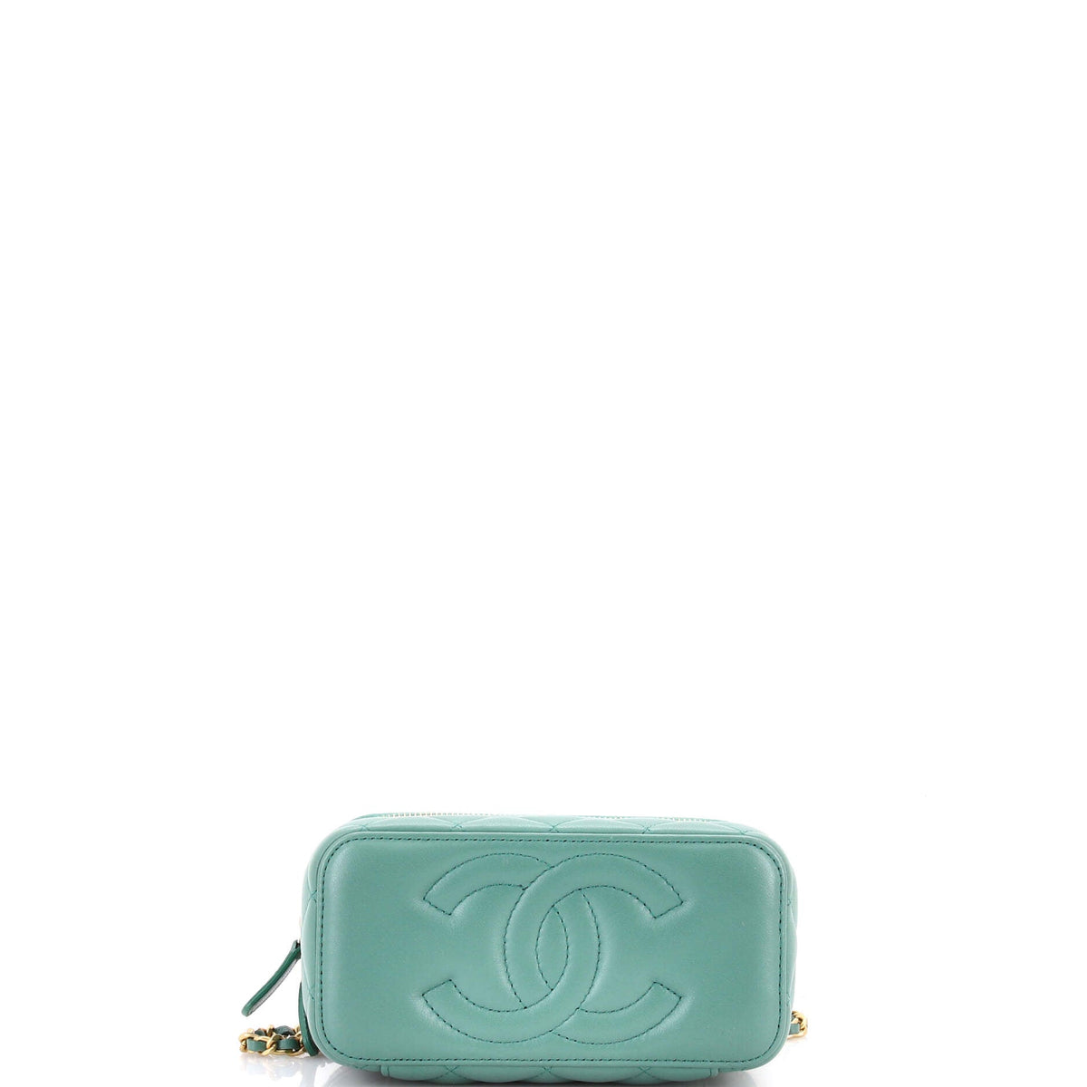 Pearl Crush Vanity Case with Chain Quilted Lambskin Small