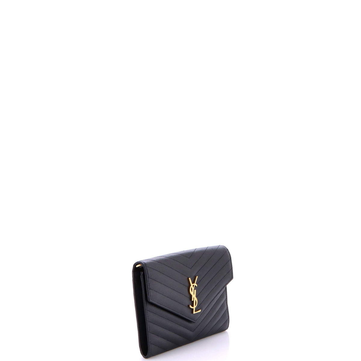 Classic Monogram Envelope Wristlet Clutch Matelasse Chevron Leather