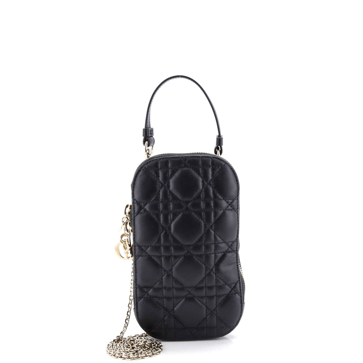 Lady Dior Phone Holder on Chain Cannage Quilt Lambskin