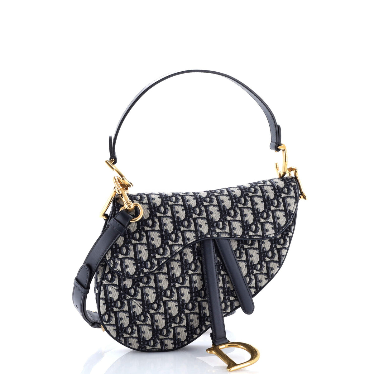 Saddle Handbag with Strap Oblique Canvas Medium