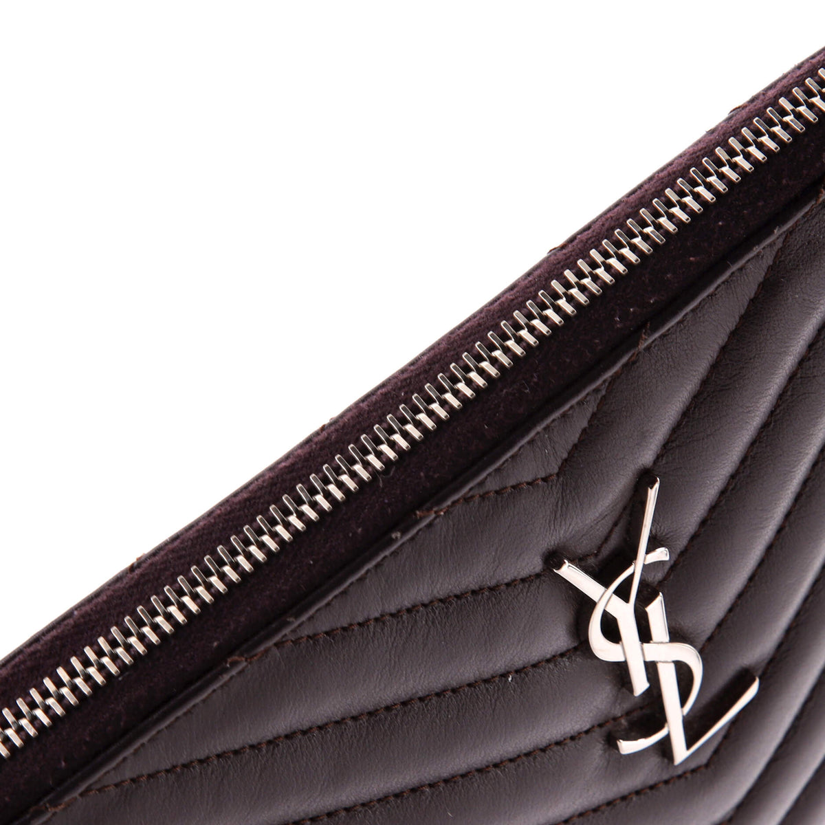 Classic Monogram Wristlet Pouch Matelasse Chevron Leather Small