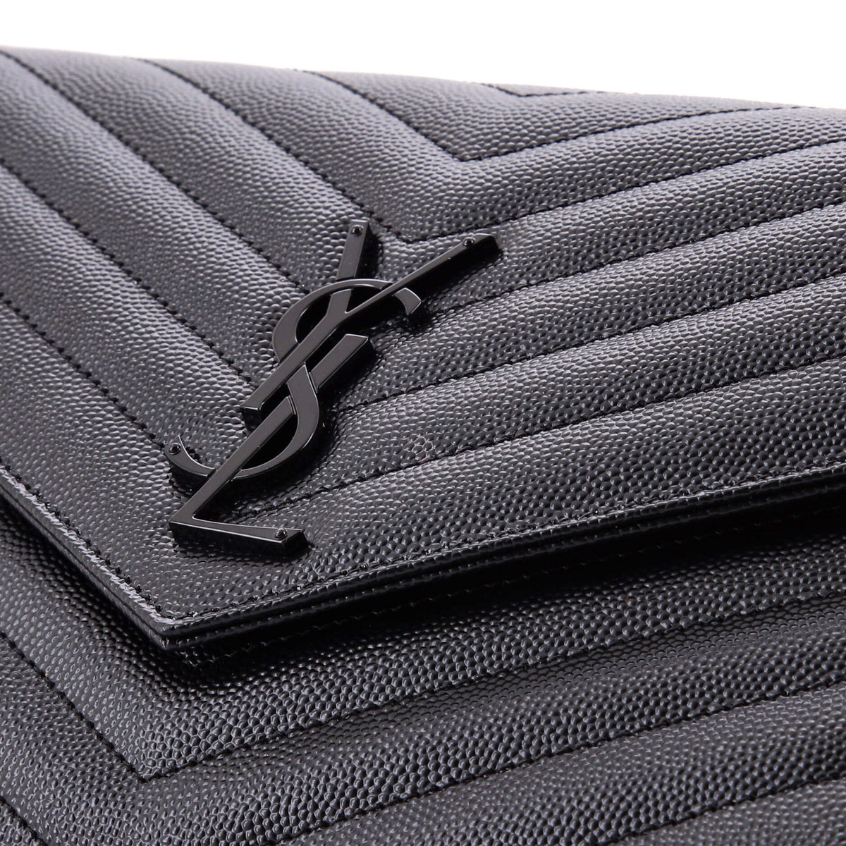 Classic Monogram Envelope Wristlet Clutch Matelasse Chevron Leather