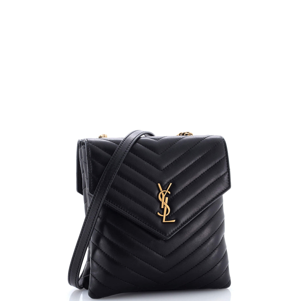 Double Flap Bag Chevron Leather