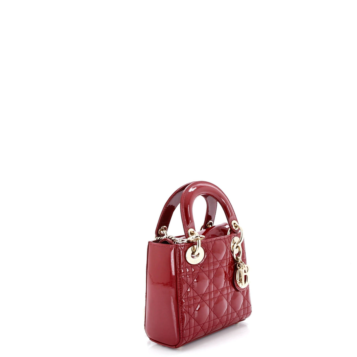 Lady Dior Chain Bag Cannage Quilt Patent Mini