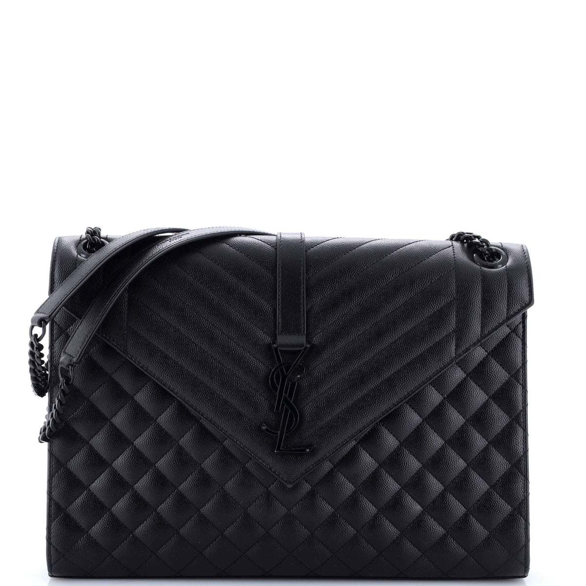 Classic Monogram Envelope Satchel Mixed Matelasse Leather Large