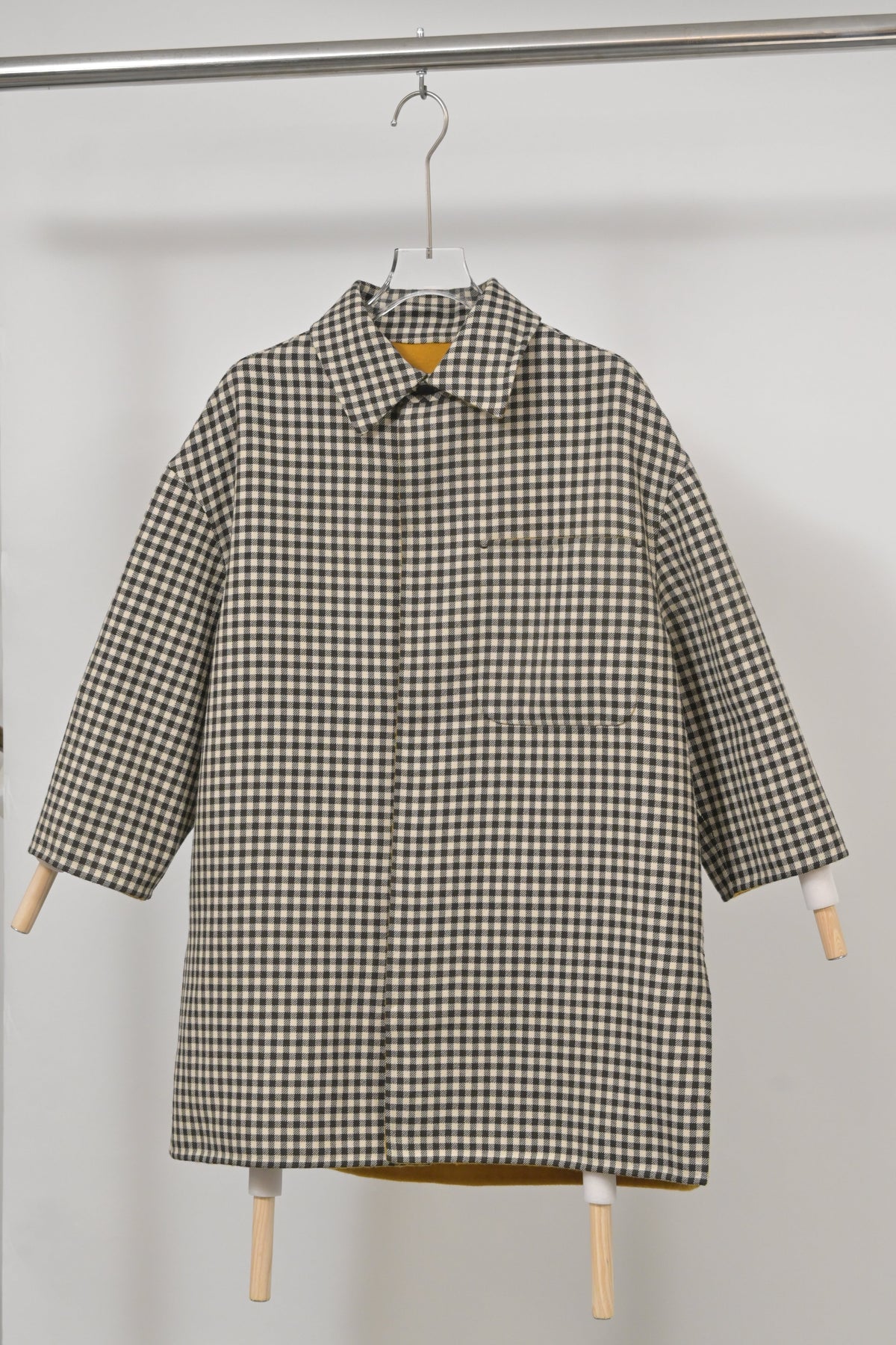 Fendi Check Coat in Brown Wool