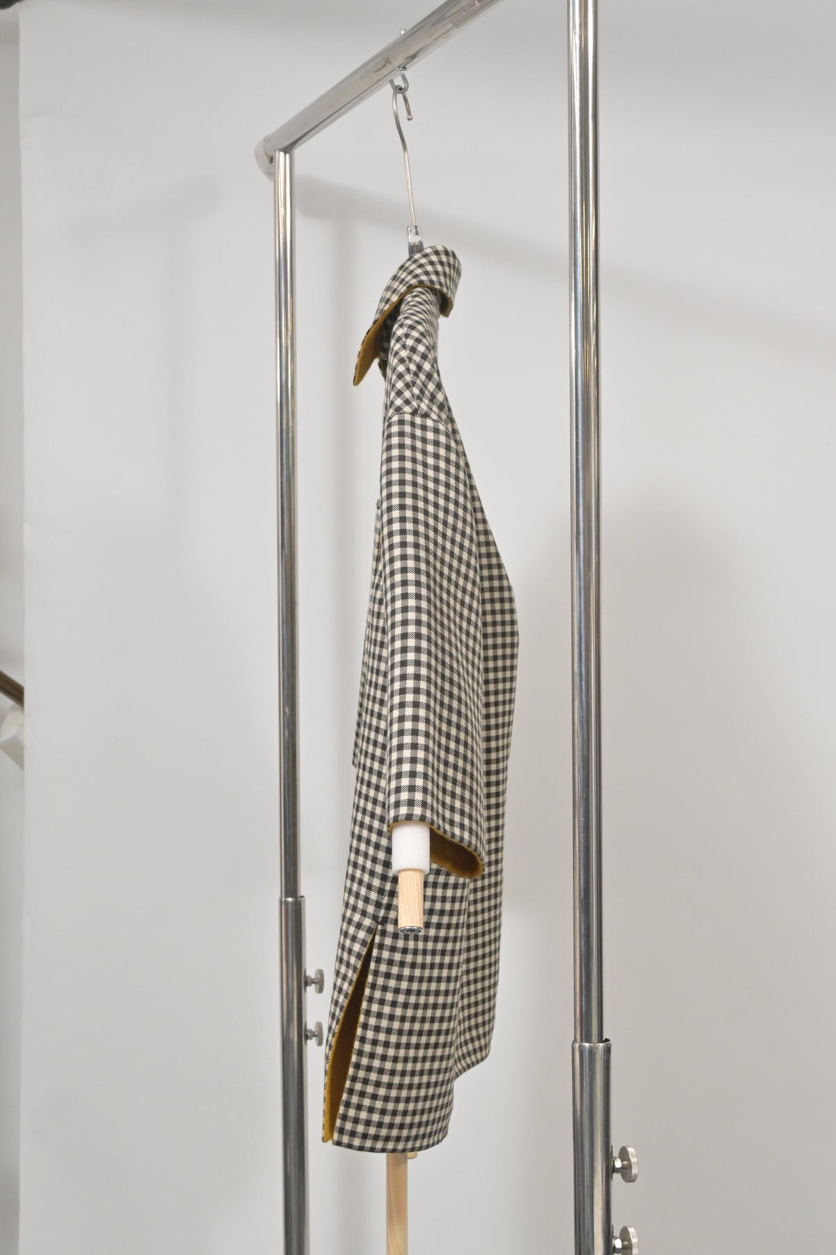 Fendi Check Coat in Brown Wool