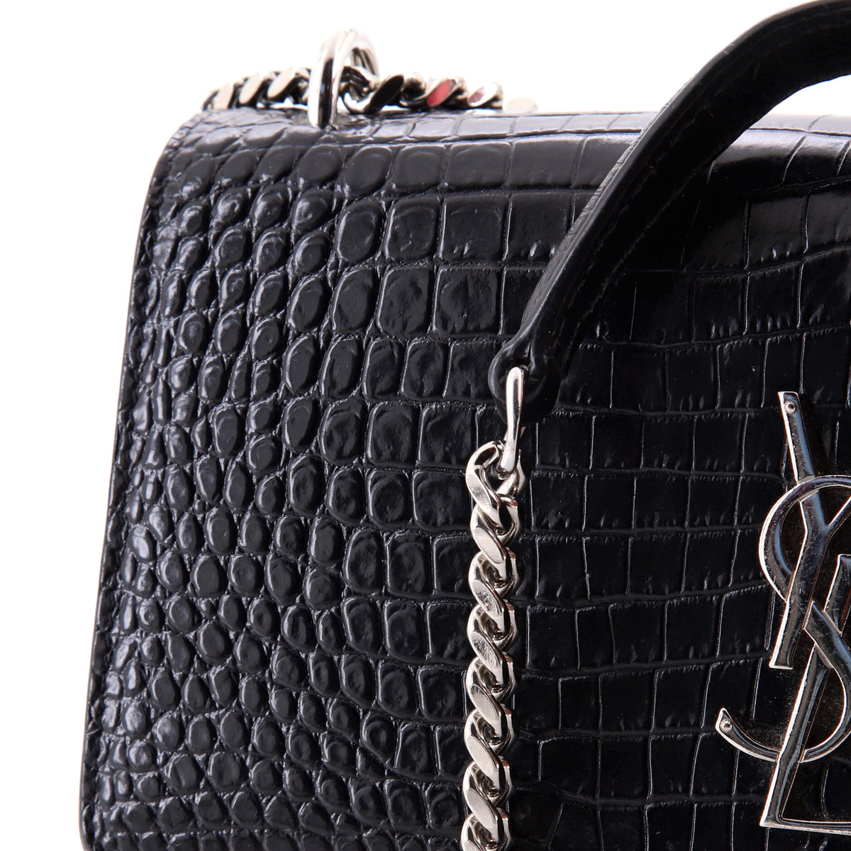 Sunset Crossbody Bag Crocodile Embossed Leather Medium