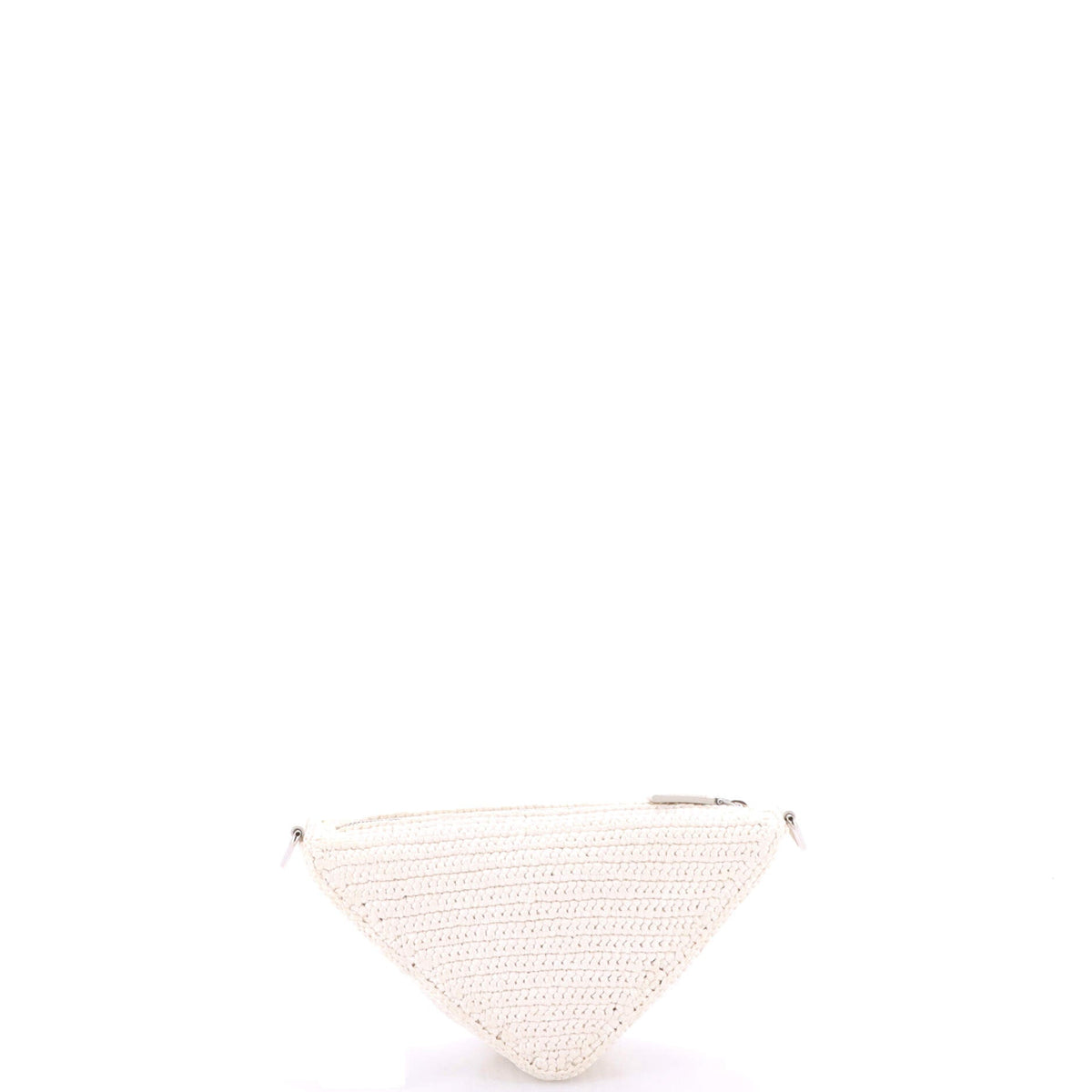 Triangle Logo Zip Crossbody Bag Crochet Raffia Small