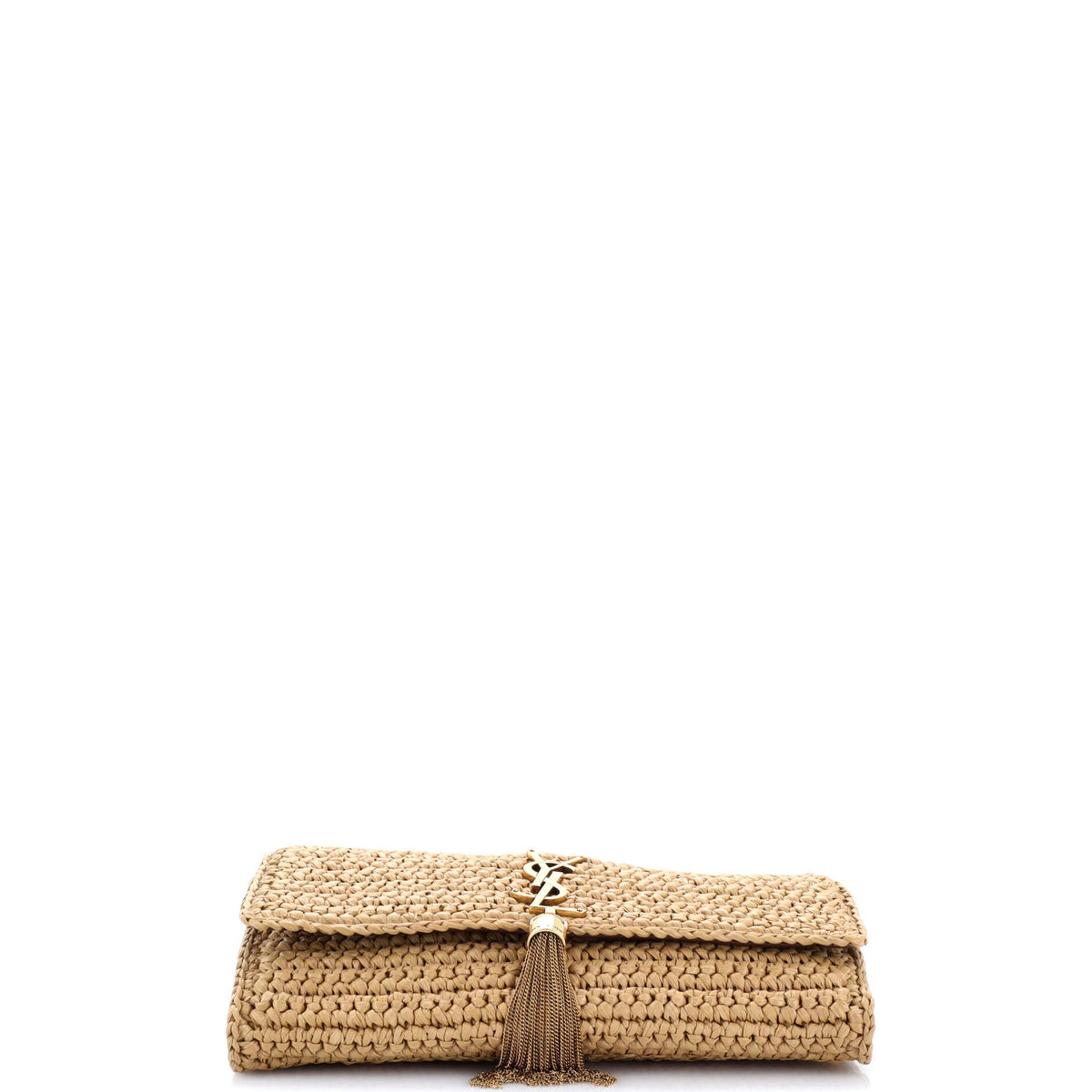 Kate 99 Tassel Flap Bag Woven Raffia Medium