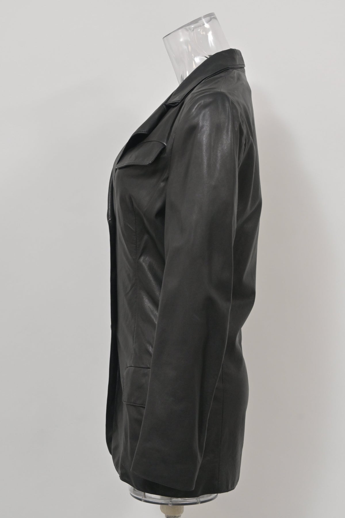 Bottega Veneta Single-Breasted Jacket in Black Leather