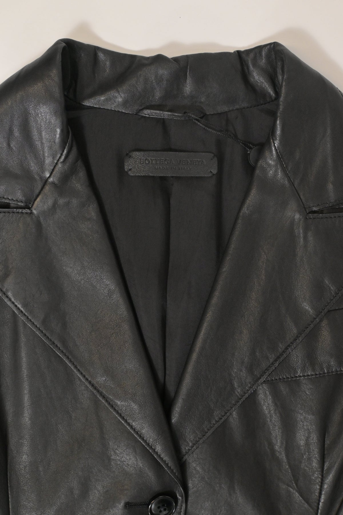 Bottega Veneta Single-Breasted Jacket in Black Leather