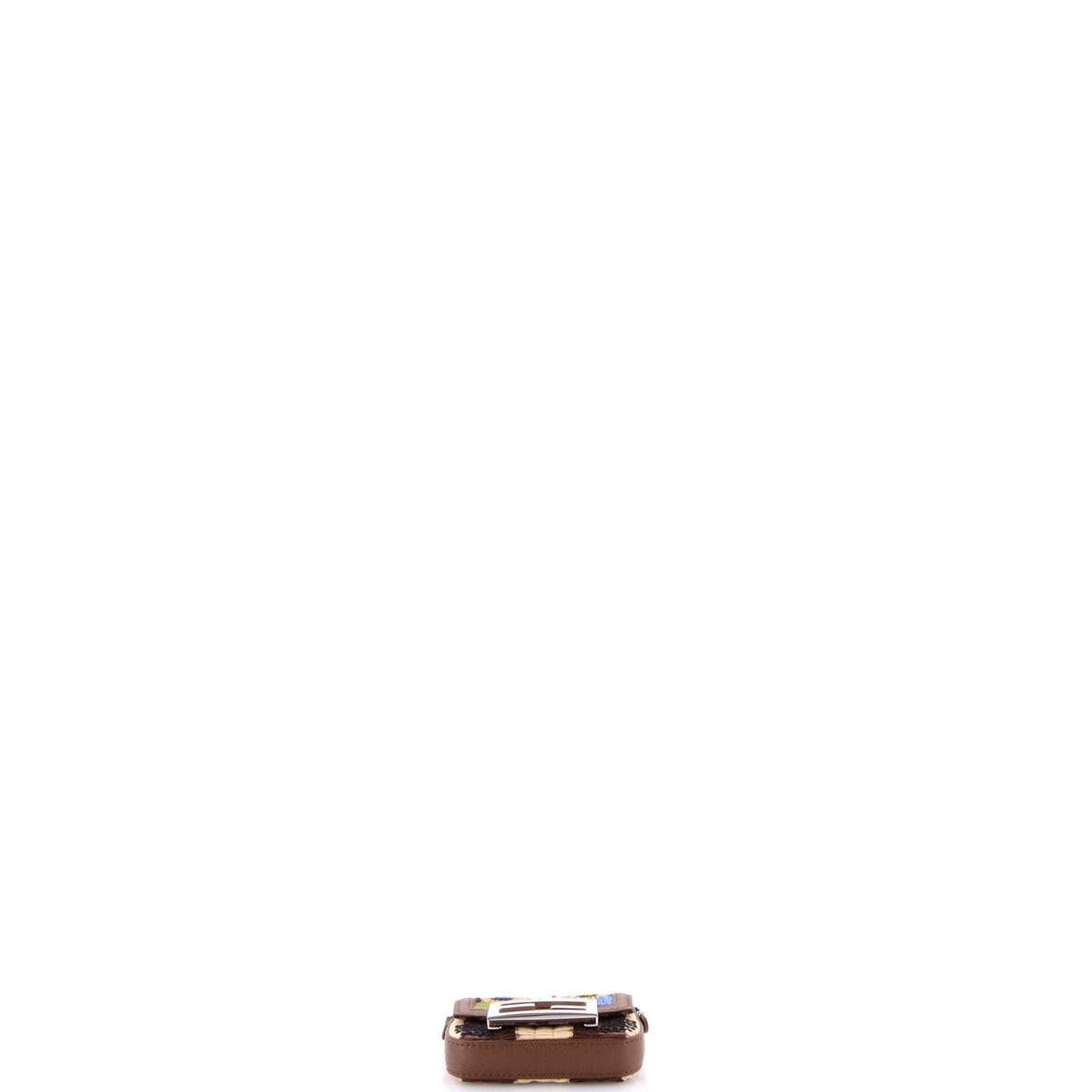 Chain Baguette Charm Bag Embroidered Raffia Nano