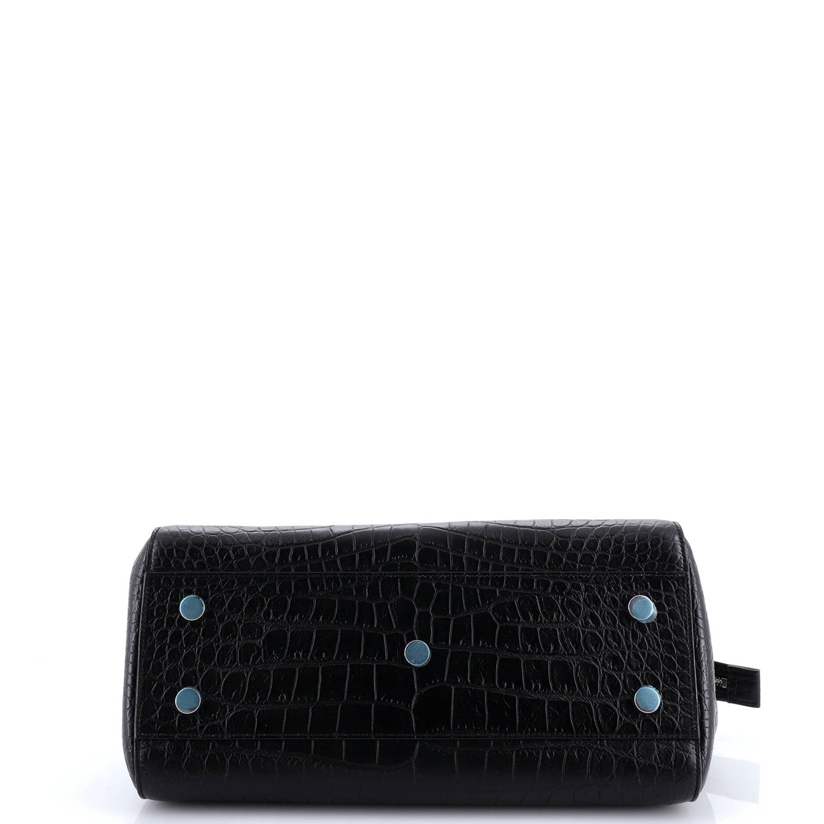 Rive Gauche Cabas Crocodile Embossed Leather Small