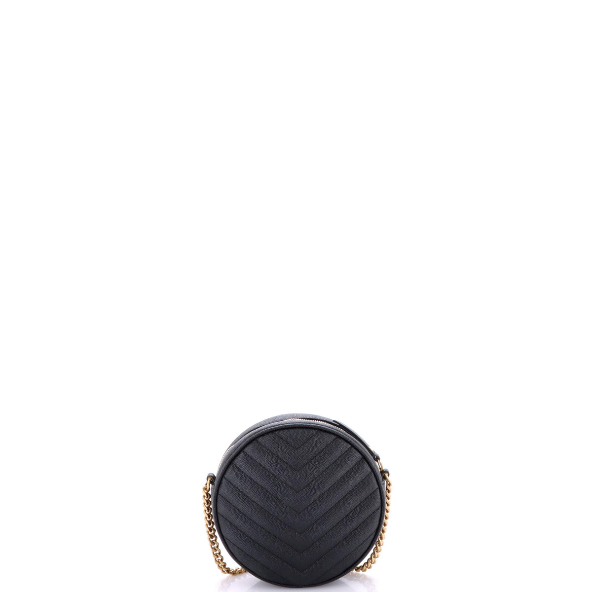 Vinyle Round Camera Bag Matelasse Chevron Leather