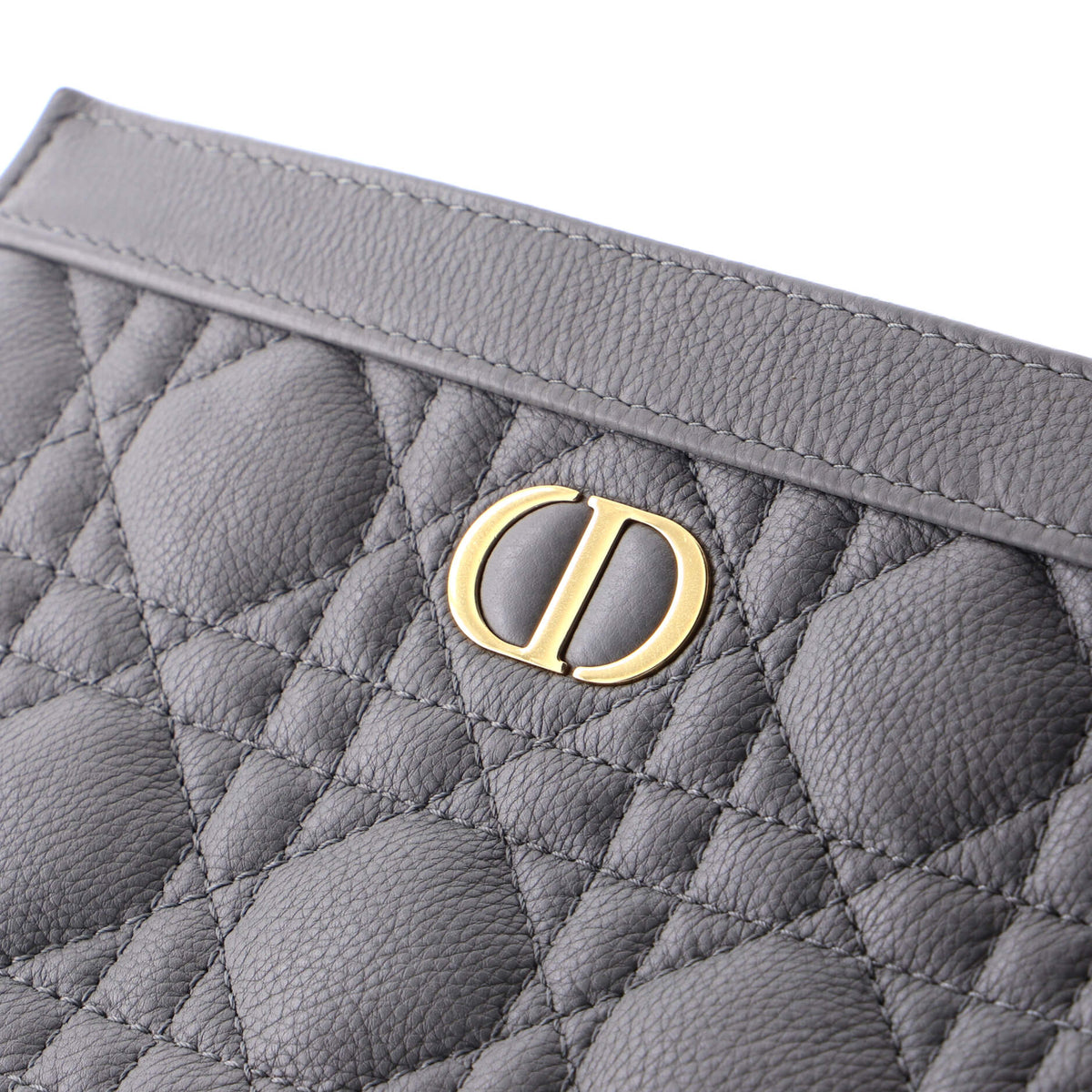 Caro Clutch with Chain Cannage Quilt Calfskin Small