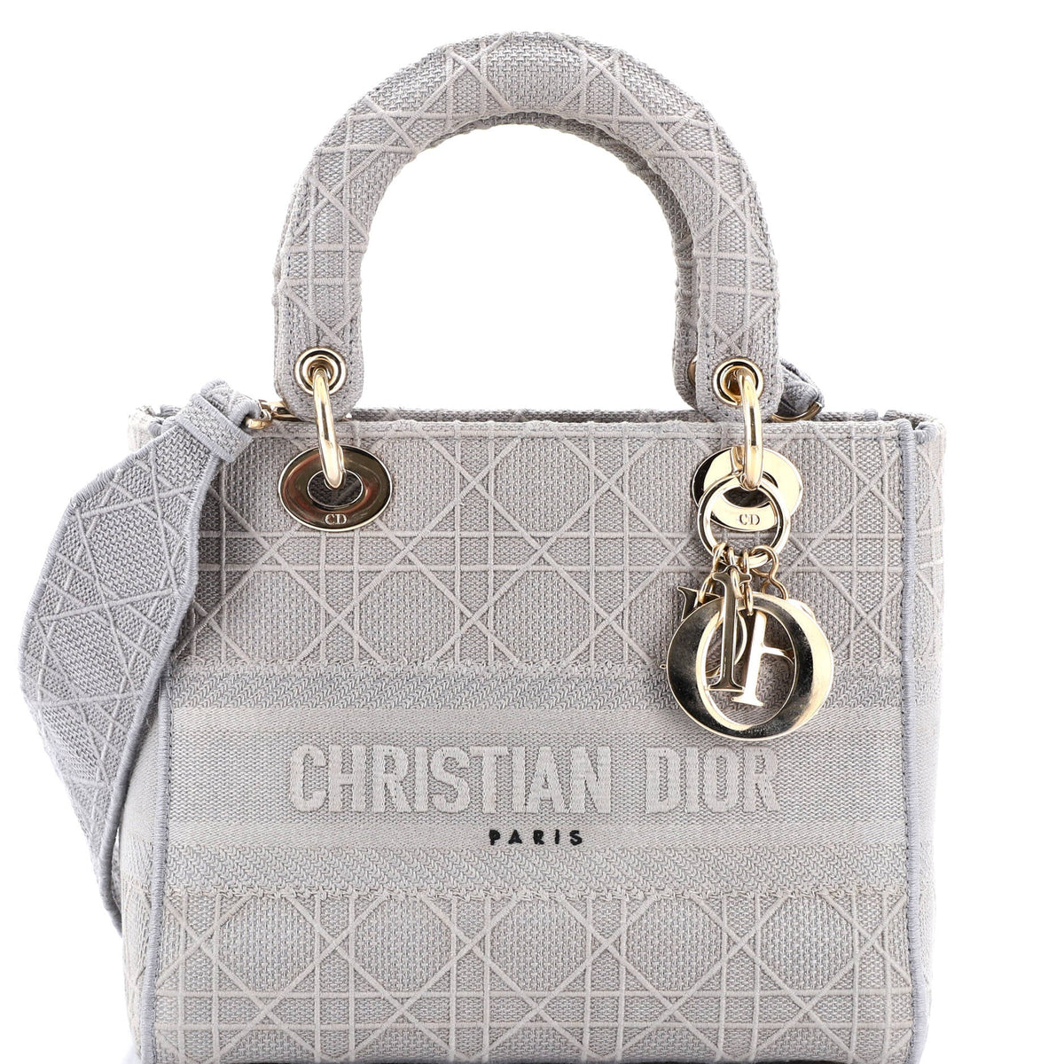Lady D-Lite Bag Cannage Embroidered Canvas Medium