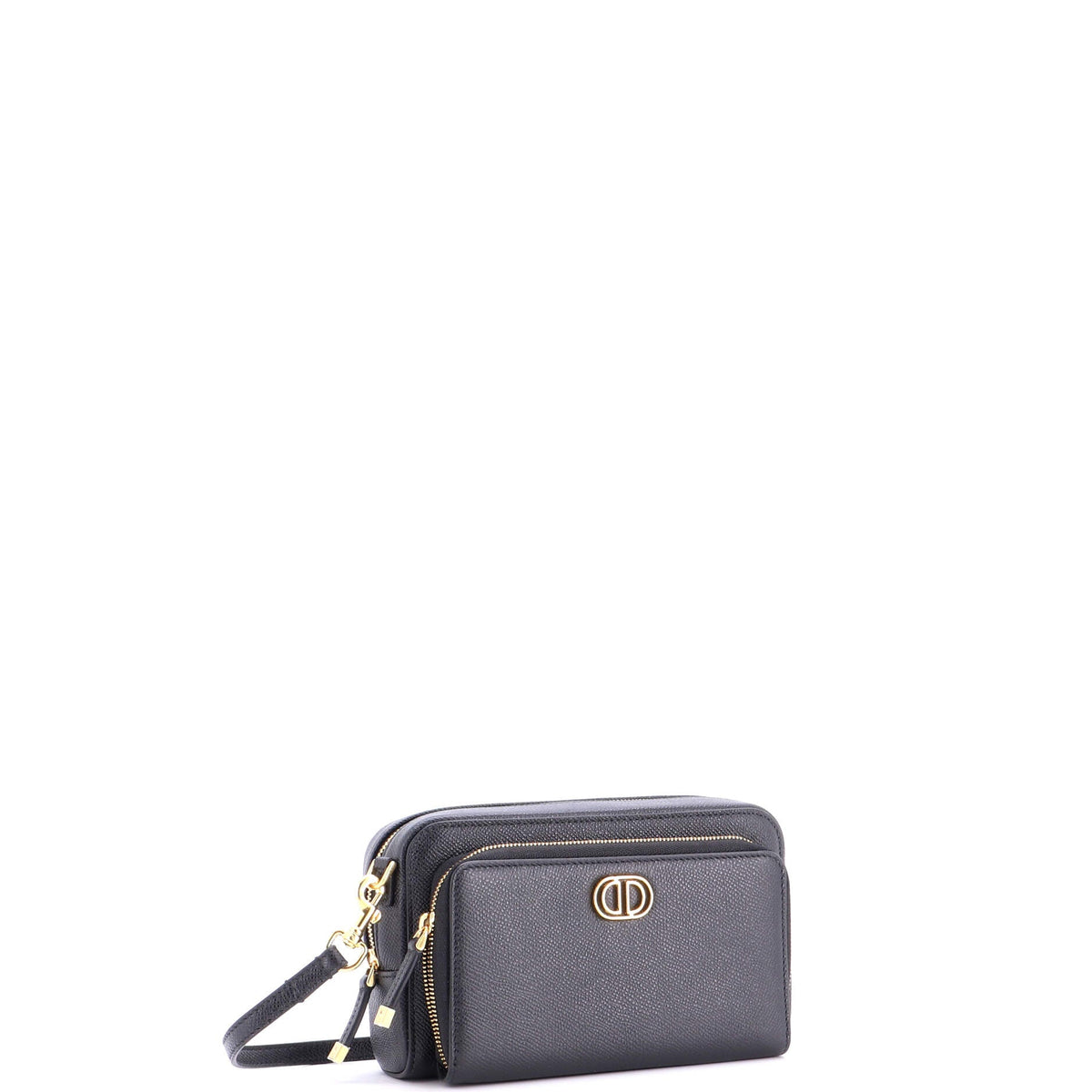 Caro Double Pouch Crossbody Bag Leather