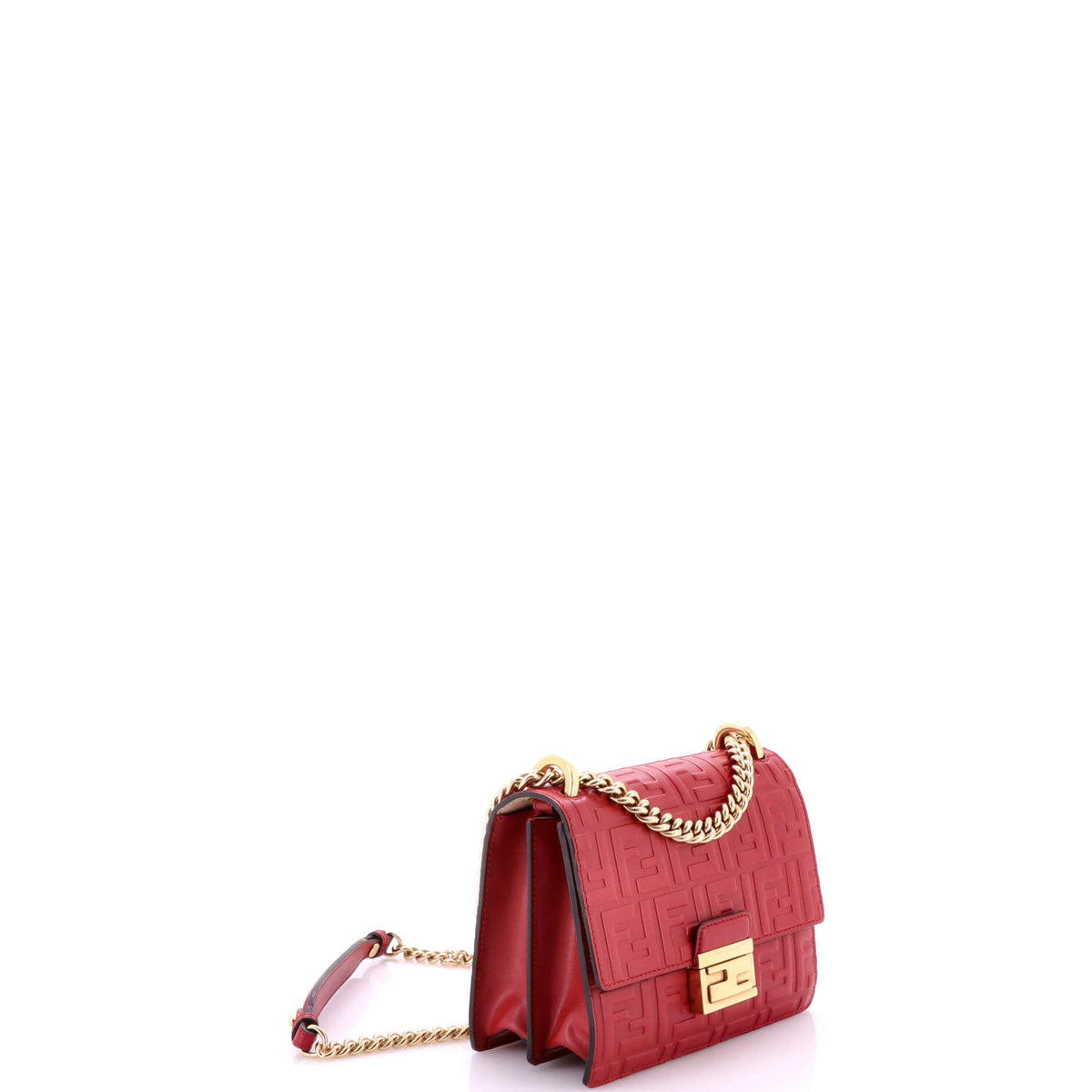 Kan U Shoulder Bag Zucca Embossed Leather Small