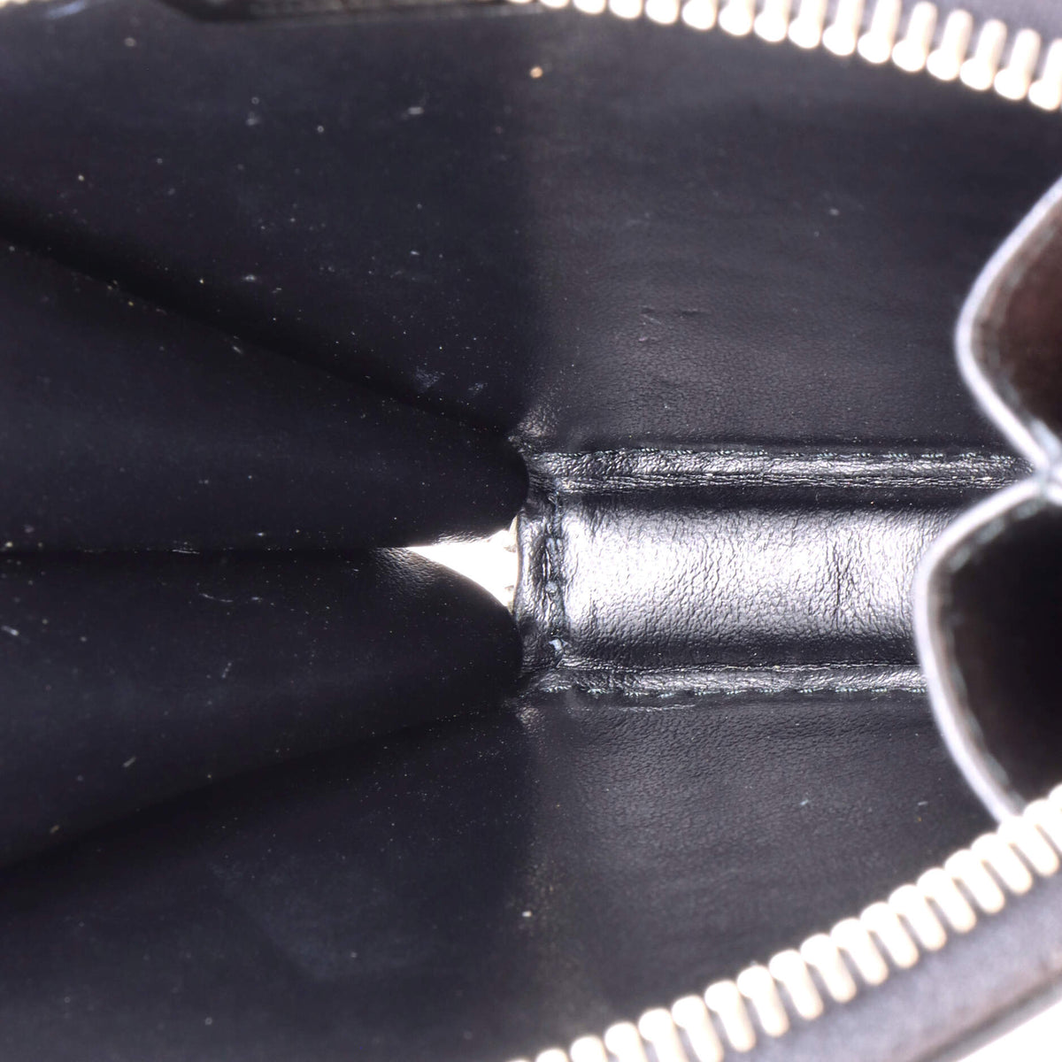 Round Pouch Bag with Chain Brushed Leather Mini