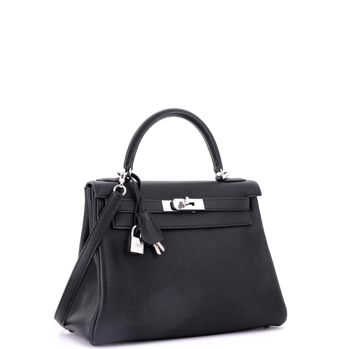 Kelly Handbag Noir Togo with Palladium Hardware 28
