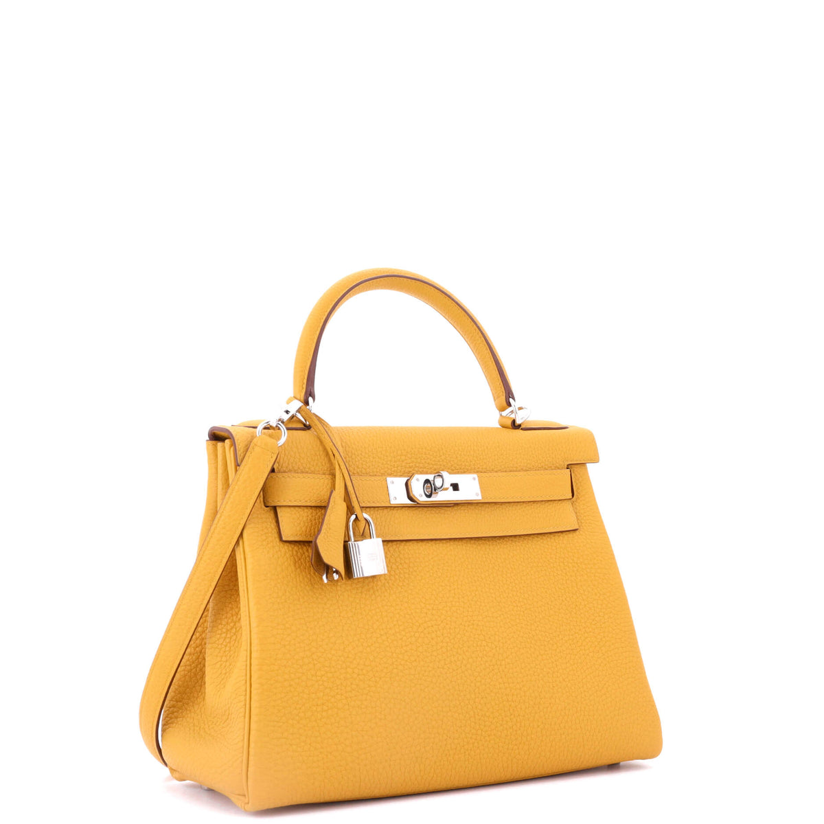 Kelly Handbag Jaune Ambre Togo with Palladium Hardware 28