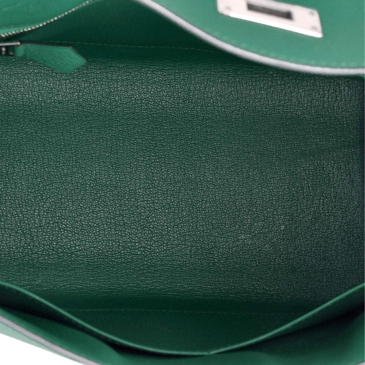 Kelly Handbag Vert Vertigo Epsom with Palladium Hardware 28